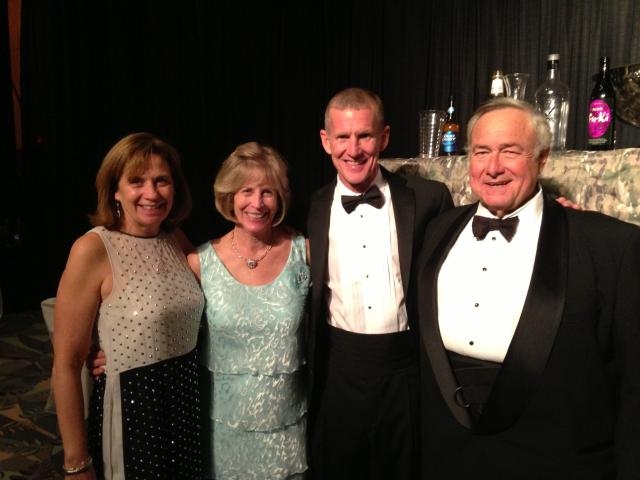 Bill and Karen Wessinger with Stan and Annie McChrystal - 1st Ranger Battalion Ball, 2013